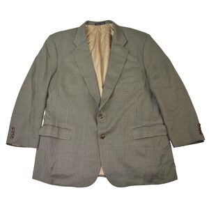 Stanley Blacker Mens 48R Blazer Sport Coat‎ Houndstooth Wool Blend Tailored USA